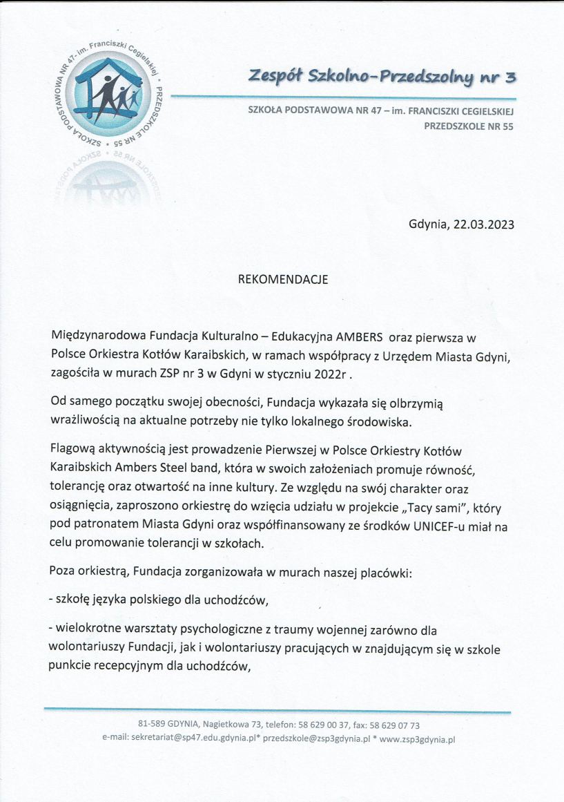 Działalność Fundacji AMBERS z Gdyni